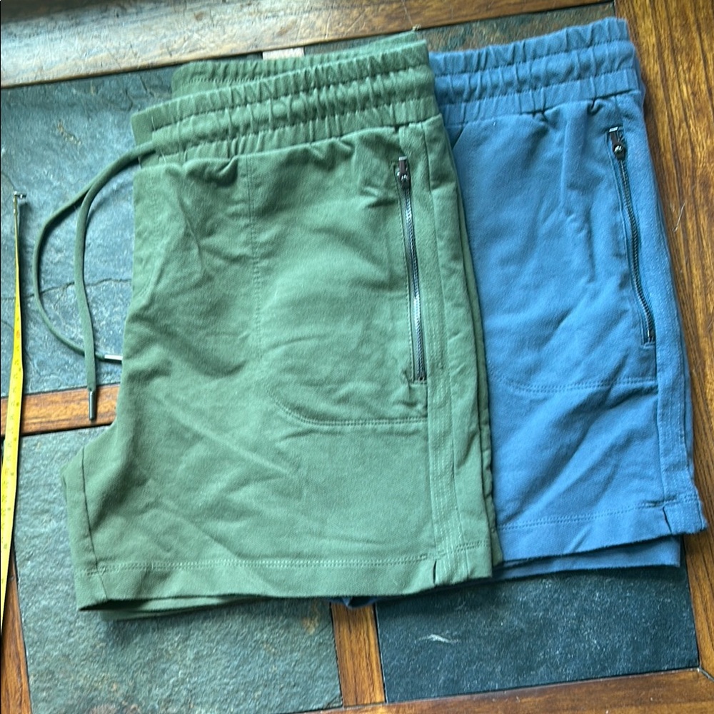 2 Pair - Athletic Works Olive & Grey Relaxed Fit Athletic Shorts